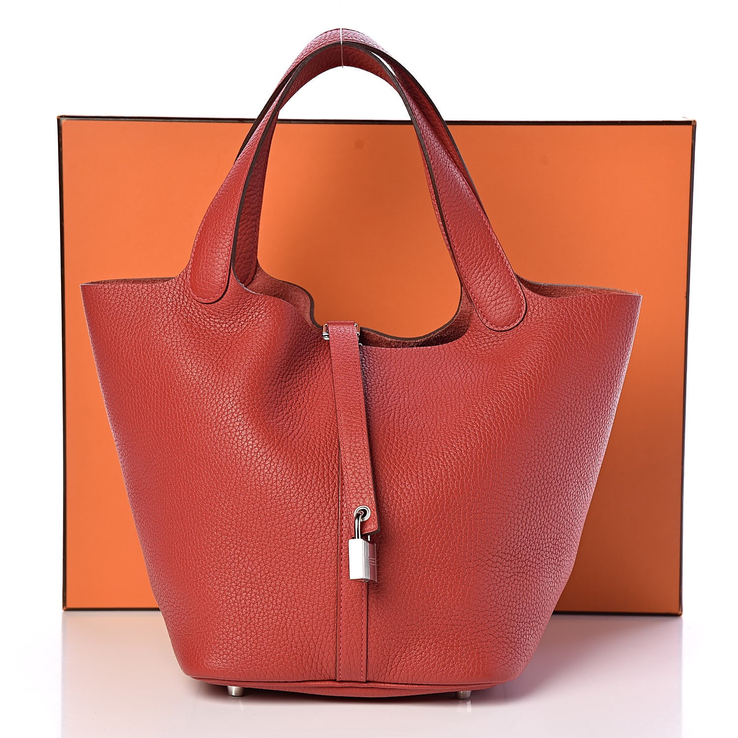 Hermes Taurillon Clemence Picotin Lock 22 MM Rouge Casaque 11 of 11