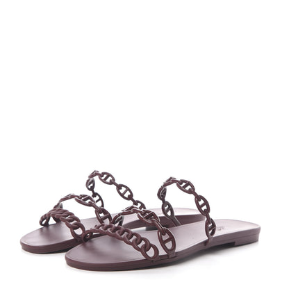 Hermes TPU Rivage Sandals 38 Bordeaux 3 of 10