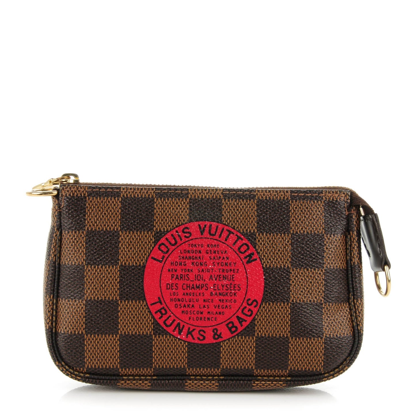 Damier Ebene Complice Trunks and Bags Mini Pochette Accessories Red
