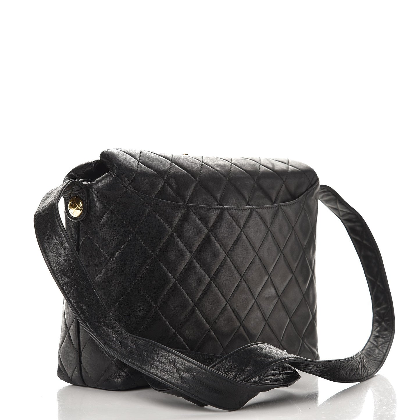 Lambskin Quilted Shoulder Bag Black