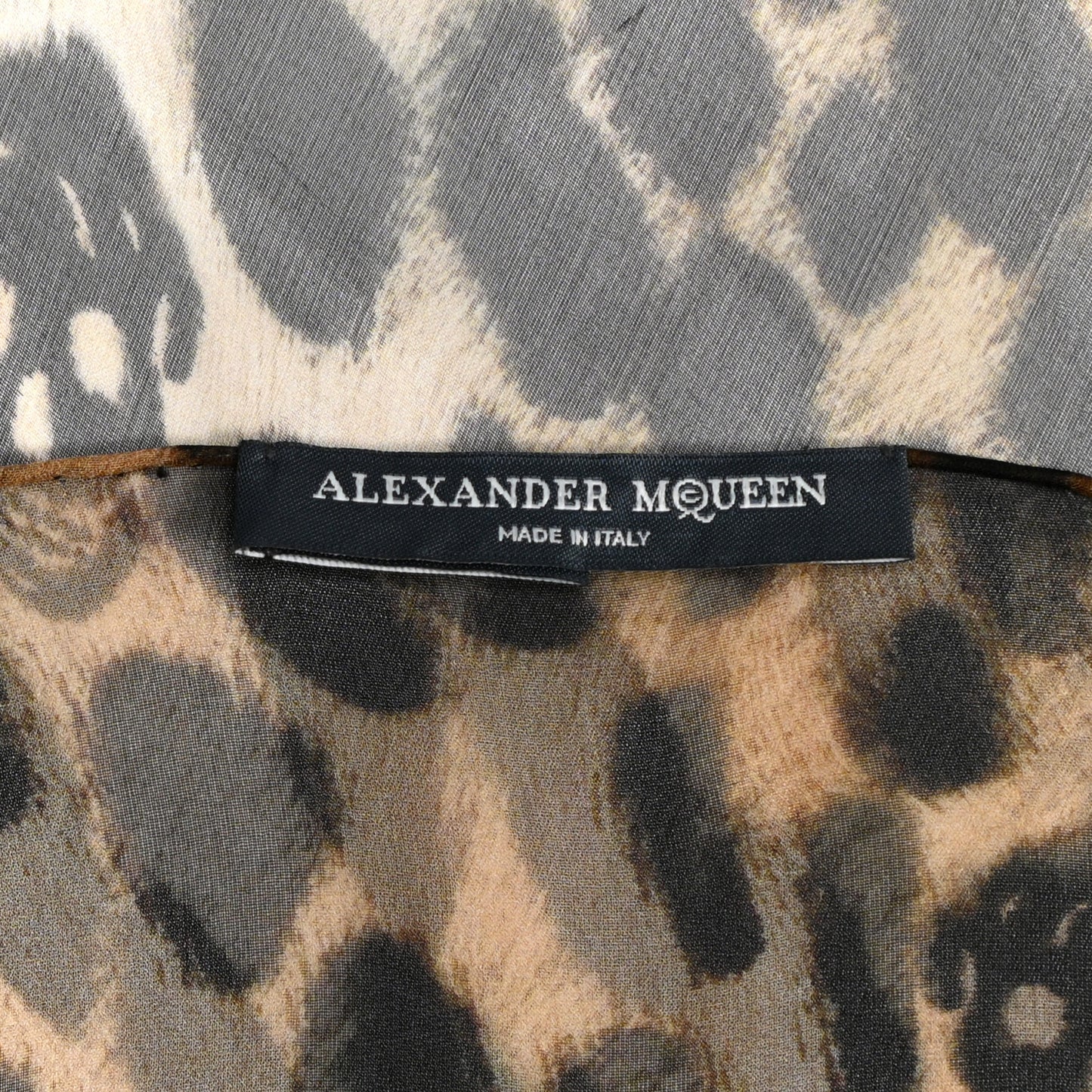 Silk Chiffon Leopard Skull Scarf Brown