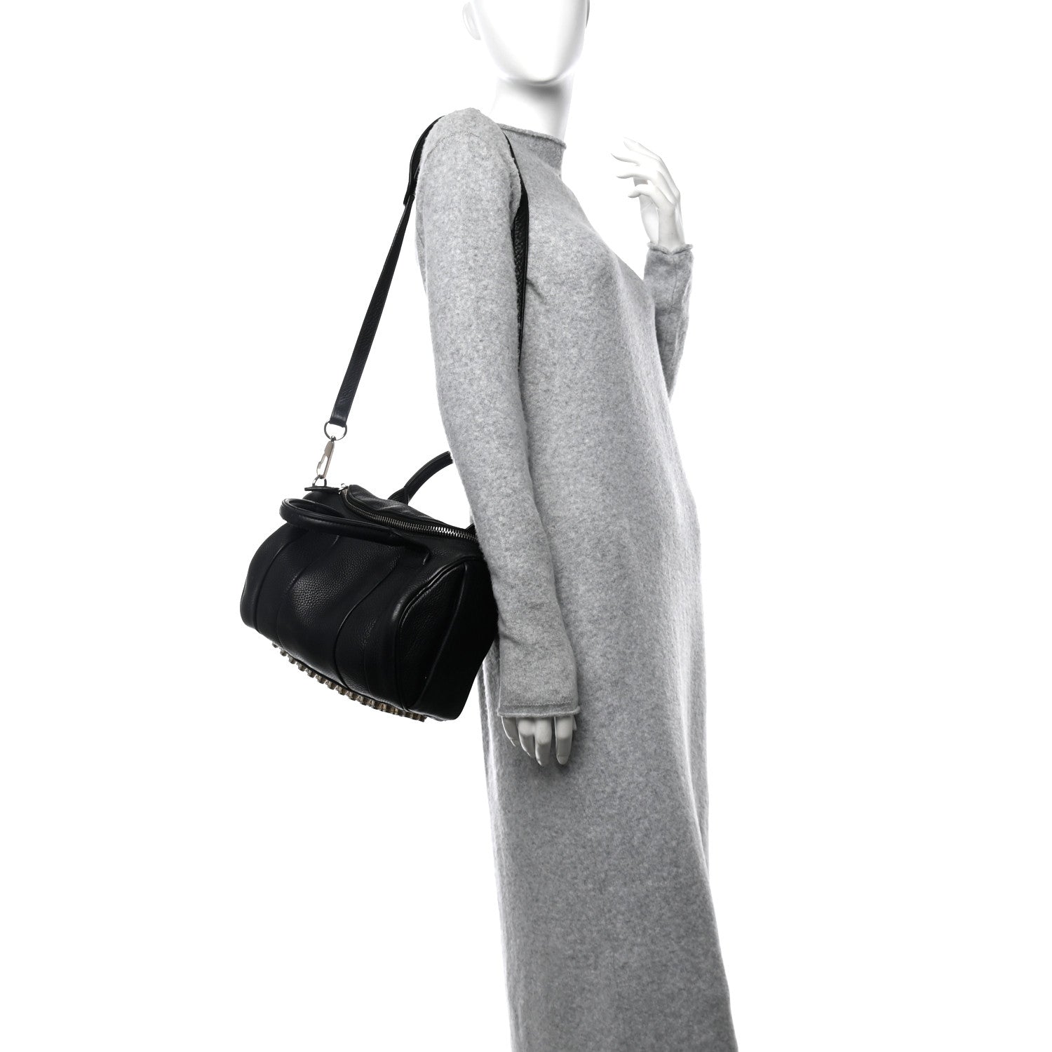 Alexander Wang Pebbled Lambskin Rockie Black Pale Gold Hardware 3 of 13