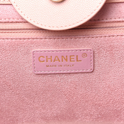 Chanel Caviar Small Studded Deauville Tote Light Pink 4 of 9