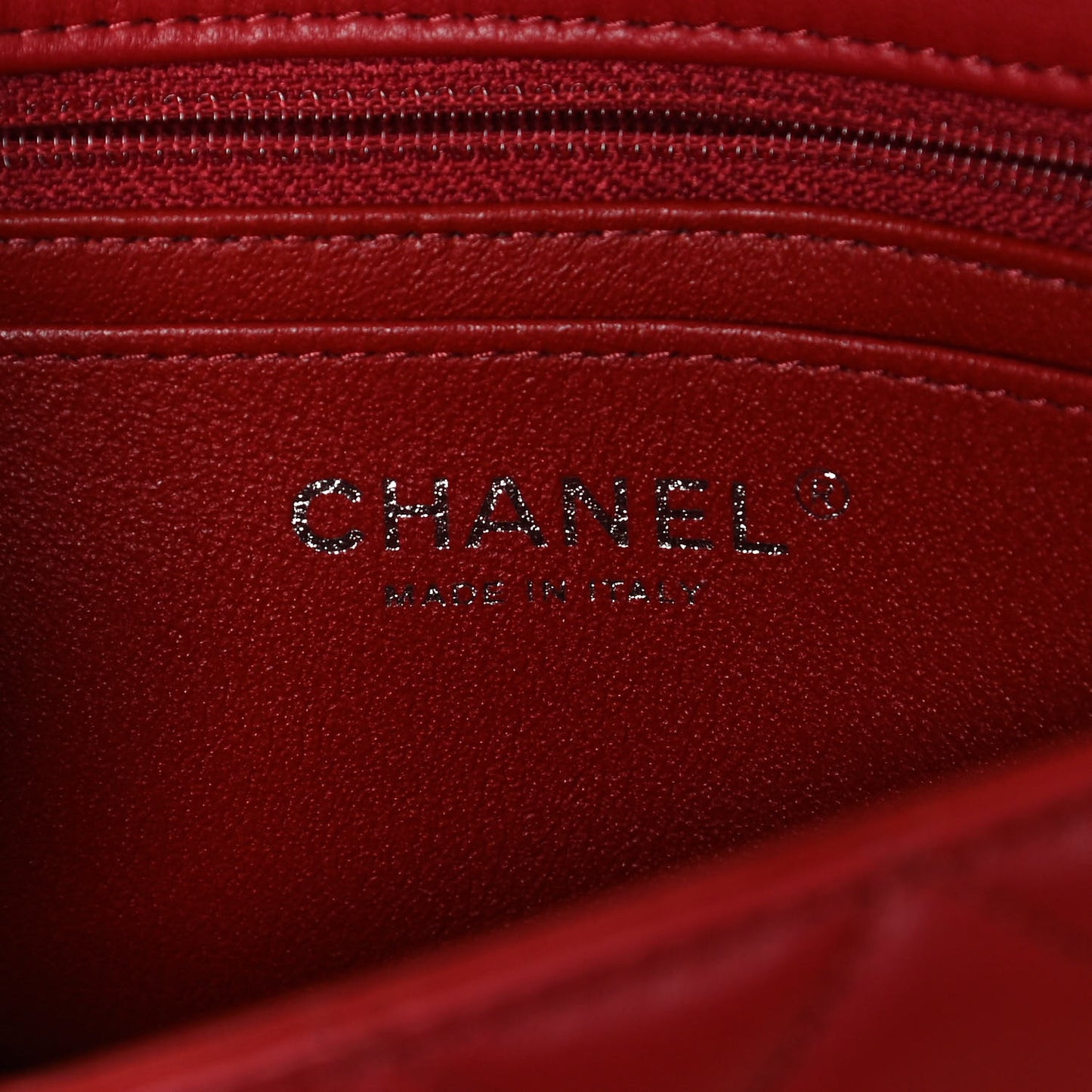 Lambskin Quilted Mini Rectangular Flap Red