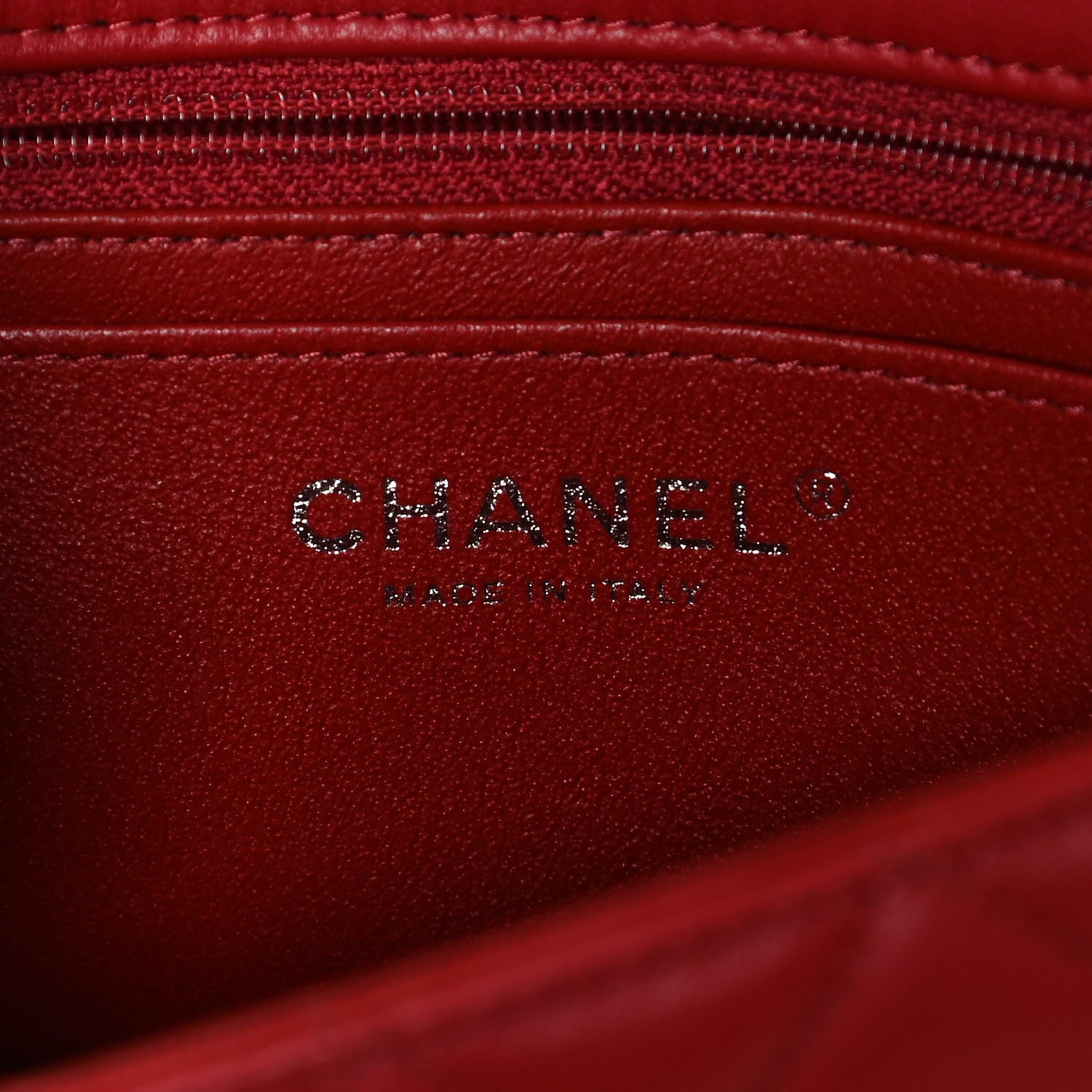 Chanel Lambskin Quilted Mini Rectangular Flap Red 6 of 11