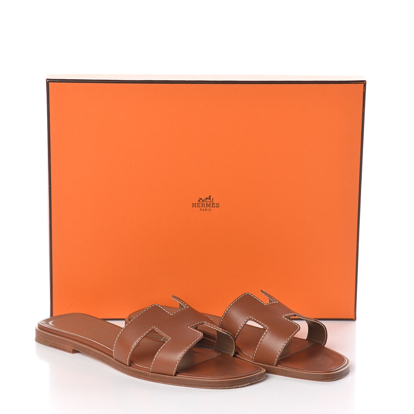 Box Calfskin Oran Sandals 35 Gold