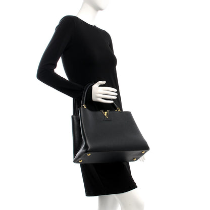 Louis Vuitton Taurillon Capucines MM Black 2 of 10