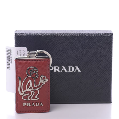 Prada Saffiano Monkey Keychain Fuoco 3 of 3