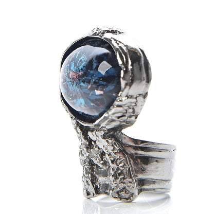 Saint Laurent Glass Cabochon Arty Ovale Ring 6 Black Cipria 3 of 5