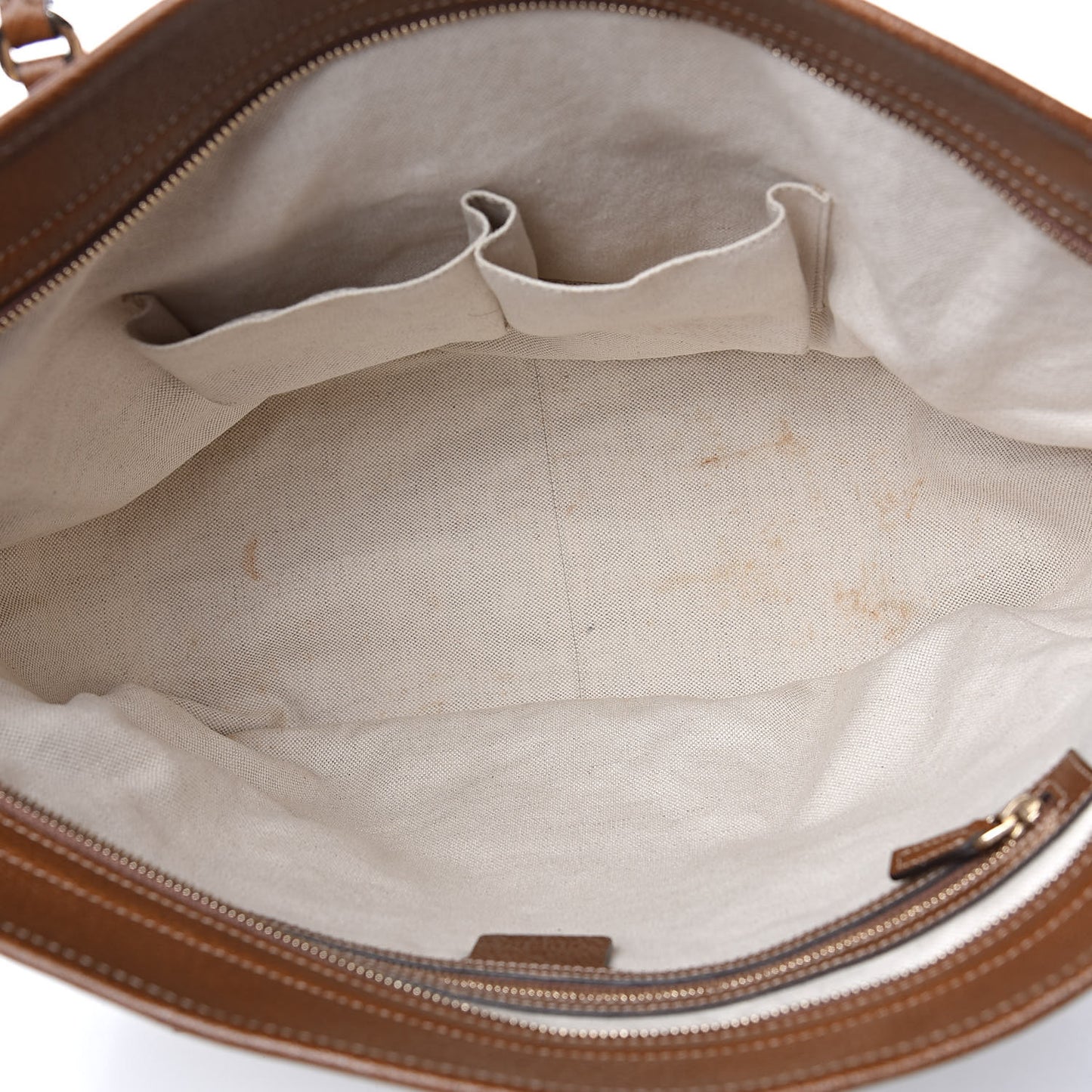 Monogram Medium Bree Zippered Tote Beige Tabacco
