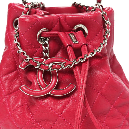 Chanel Lambskin Quilted CC Chain Bucket Bag Pink 8 of 10