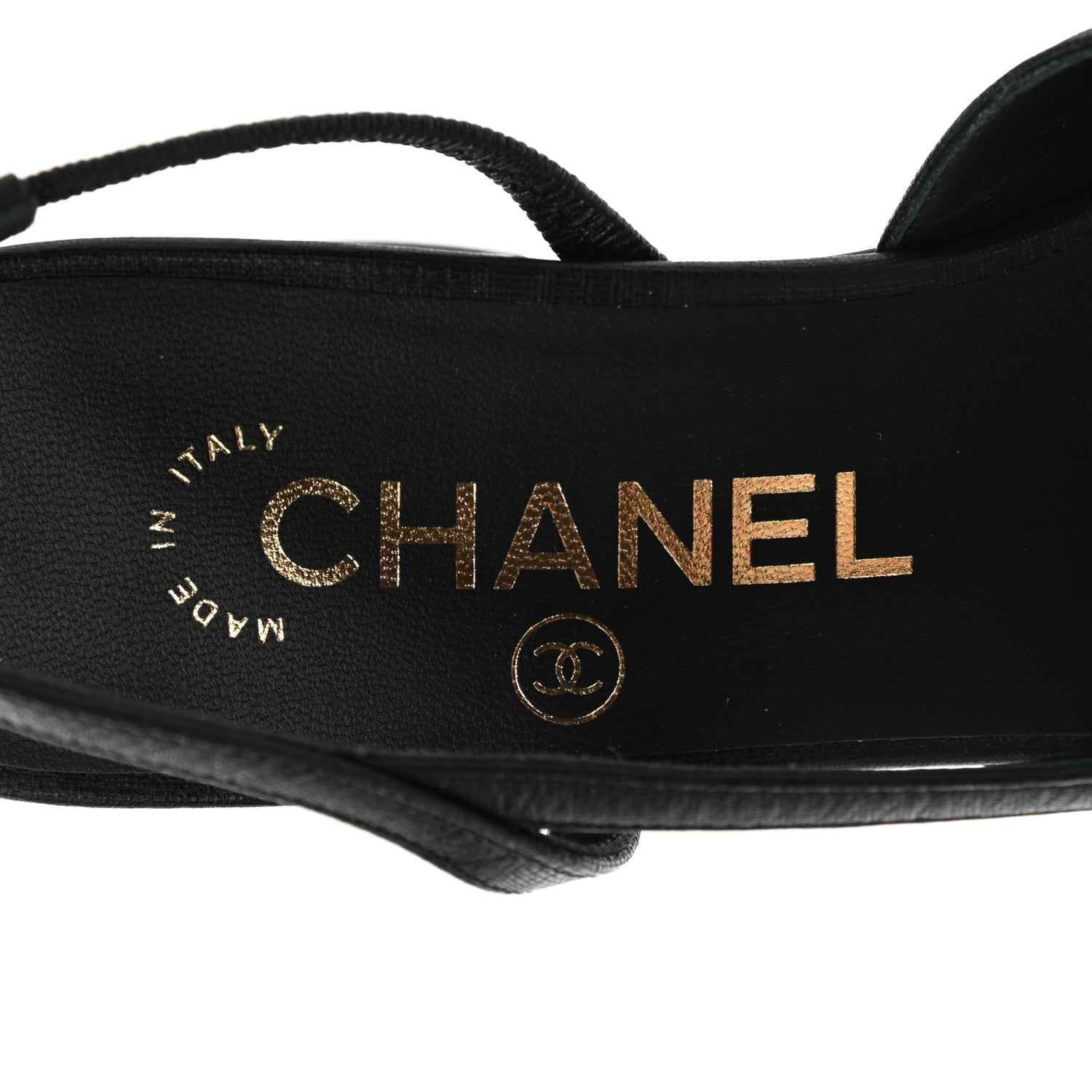 Chanel Goatskin Calfskin Cap Toe CC Slingback Sandals 35 Black 7 of 10