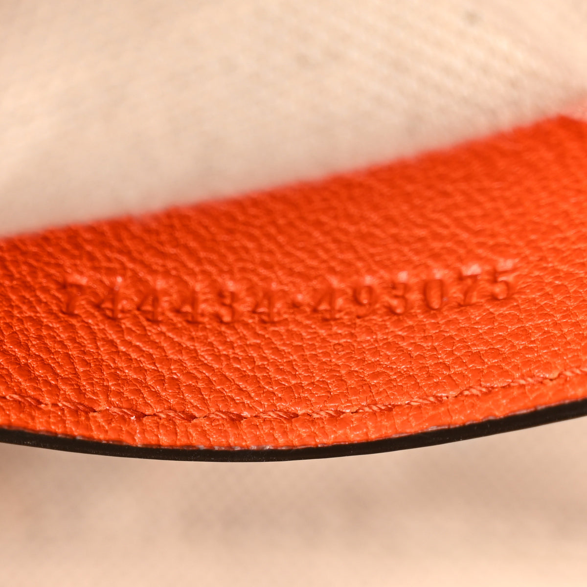 Sakai Be Green Calfskin Diagonal Stitched Blondie Top Handle Bag Orange
