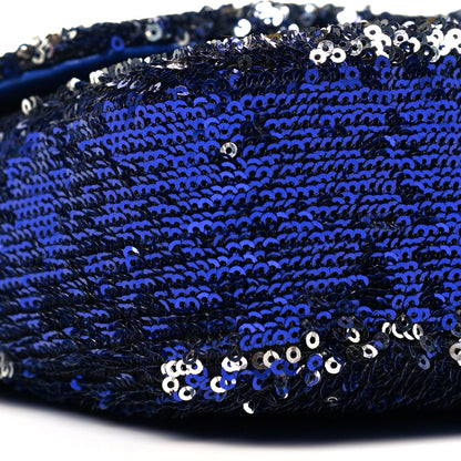 Chanel Sequin Medium Flap Dark Blue 8 of 9