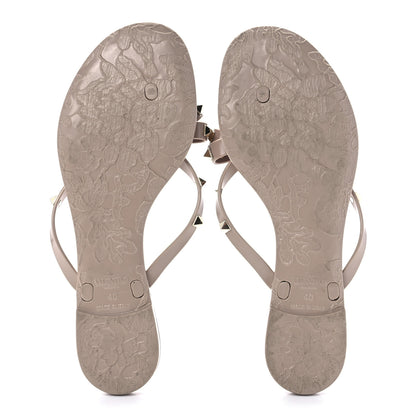 Valentino Garavani PVC Jelly Rockstud Bow Thong Sandals 40 Poudre 5 of 8