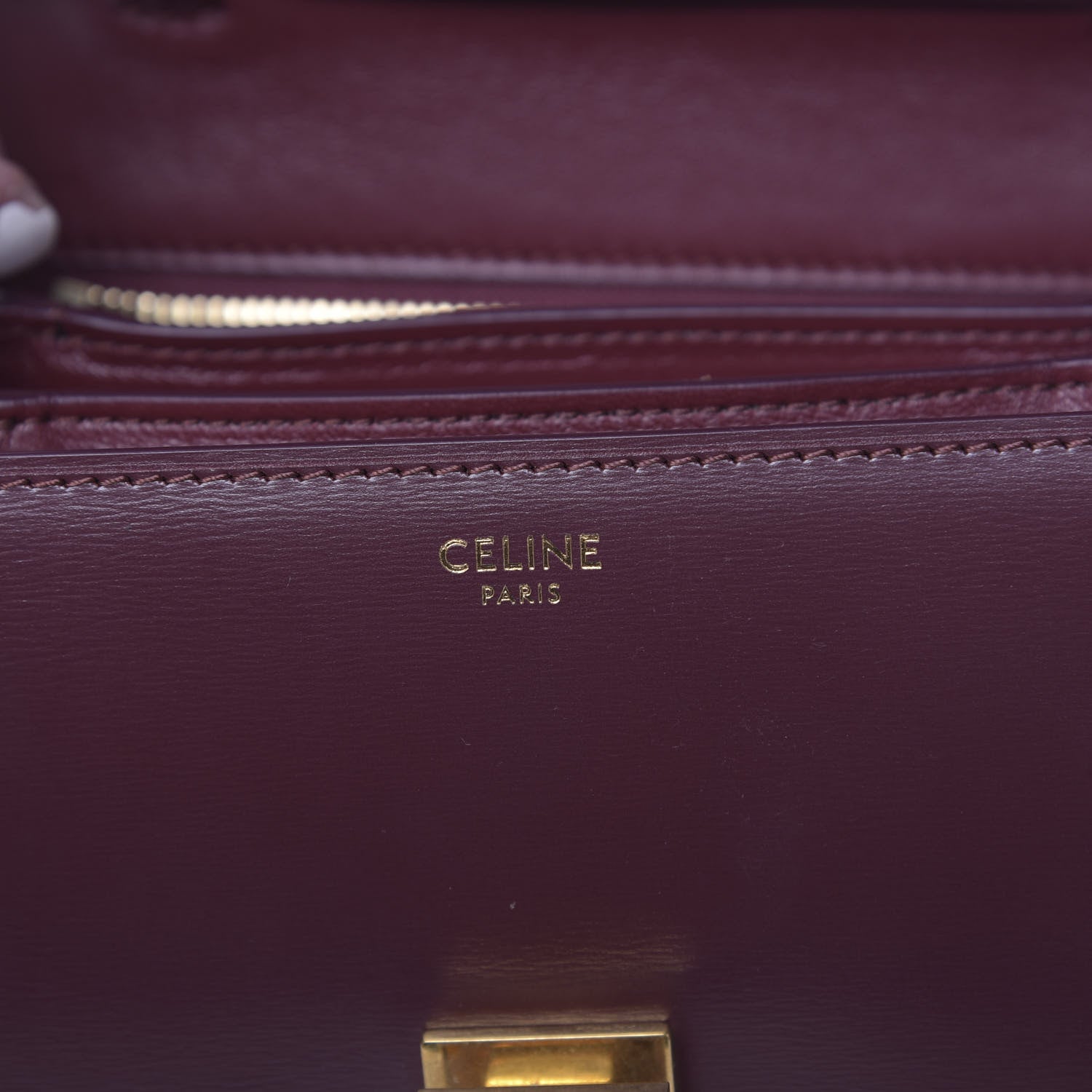 Celine Box Calfskin Small Classic Box Flap Bag Burgundy 7 of 10