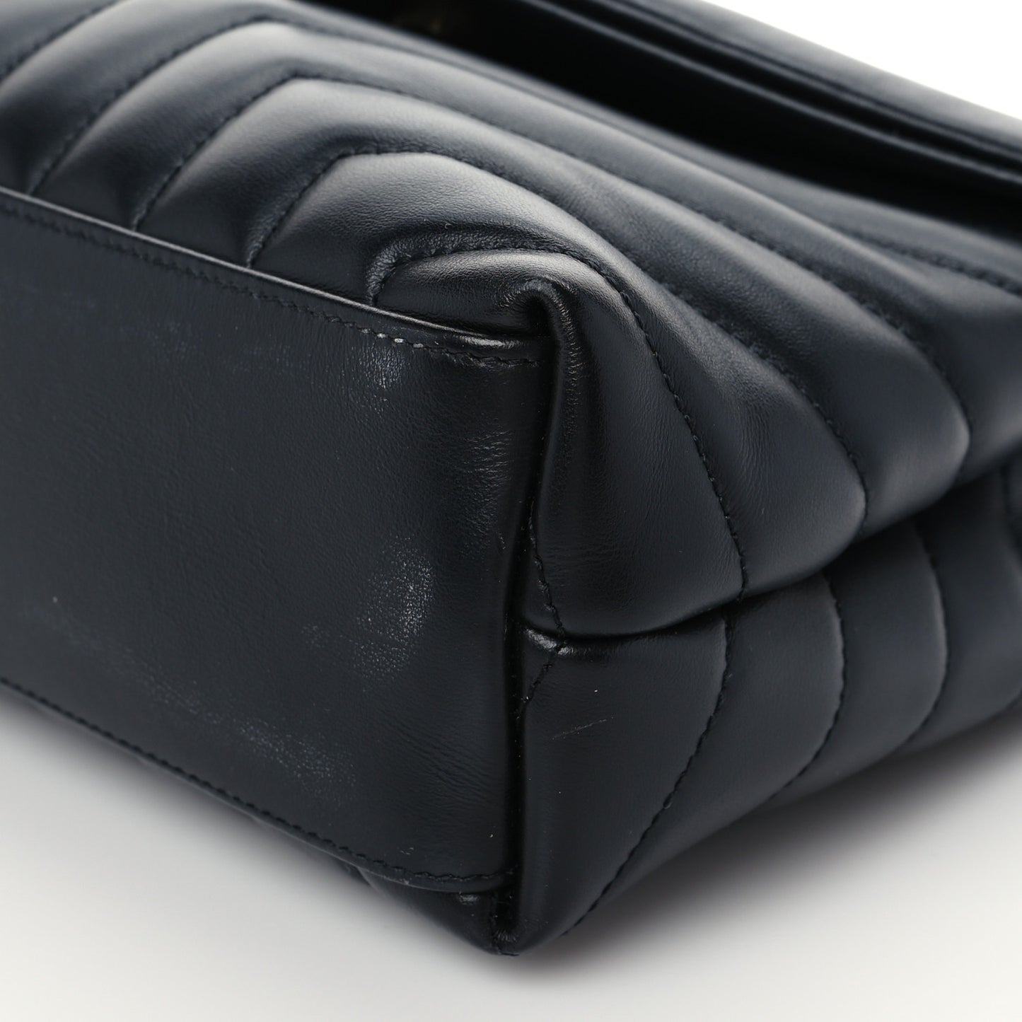 Calfskin Y Quilted Monogram Small Loulou Chain Satchel Black
