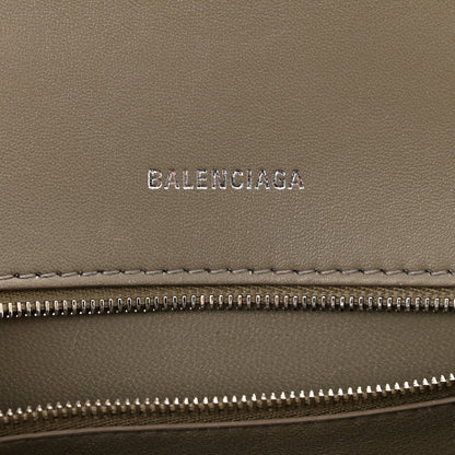 Balenciaga Calfskin Snake Effect Small Hourglass Top Handle Bag Black White 6 of 9