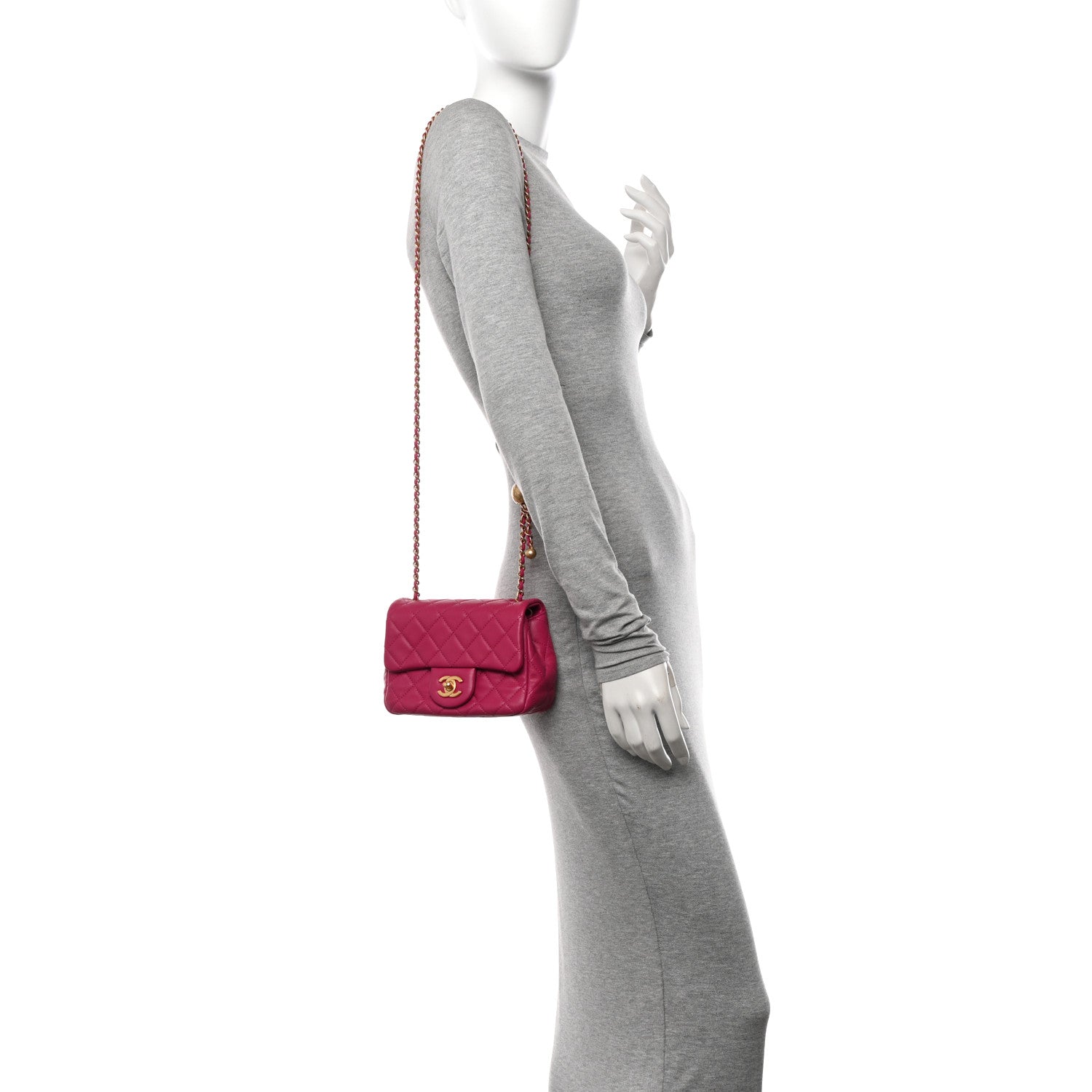 Chanel Lambskin Quilted Mini Pearl Crush Flap Purple 2 of 12