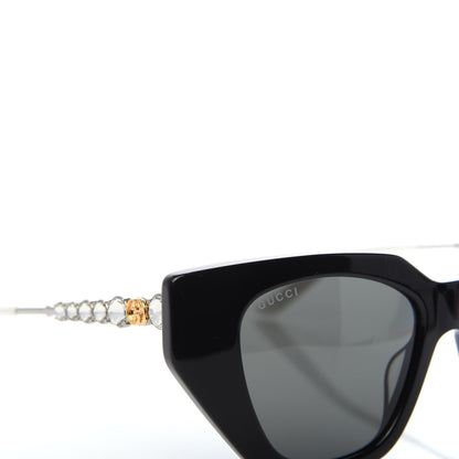 Gucci Acetate Crystal Embellished Cat Eye Sunglasses GG0641S Black 7 of 8