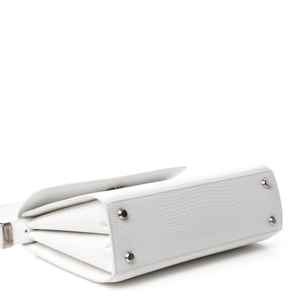 Balenciaga Patent Calfskin Lizard Embossed Medium Ghost Shoulder Bag Optic White 4 of 11