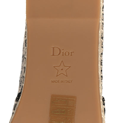 Christian Dior Embroidered Toile De Jouy Granville Espadrille 38 Hazelnut Black 6 of 9