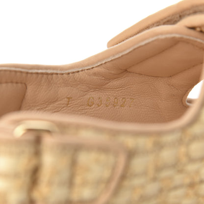 Chanel Braided Fabric Velcro Dad Sandals 36.5 Beige 8 of 9