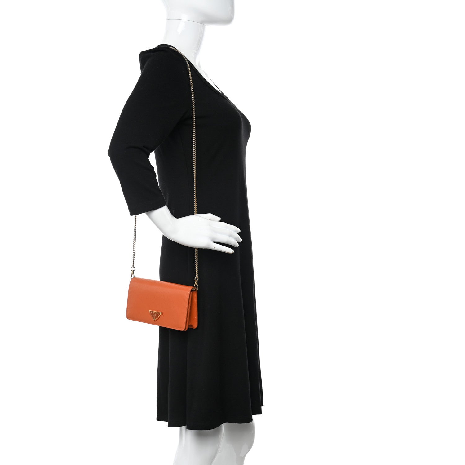 Prada Vitello Move Triangle Logo Miniborse Papaya 2 of 12