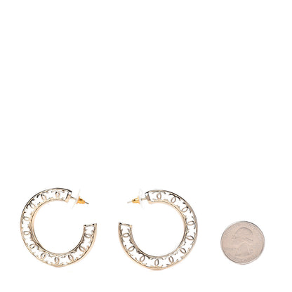 Chanel CC Hoop Earrings Gold 2 of 5