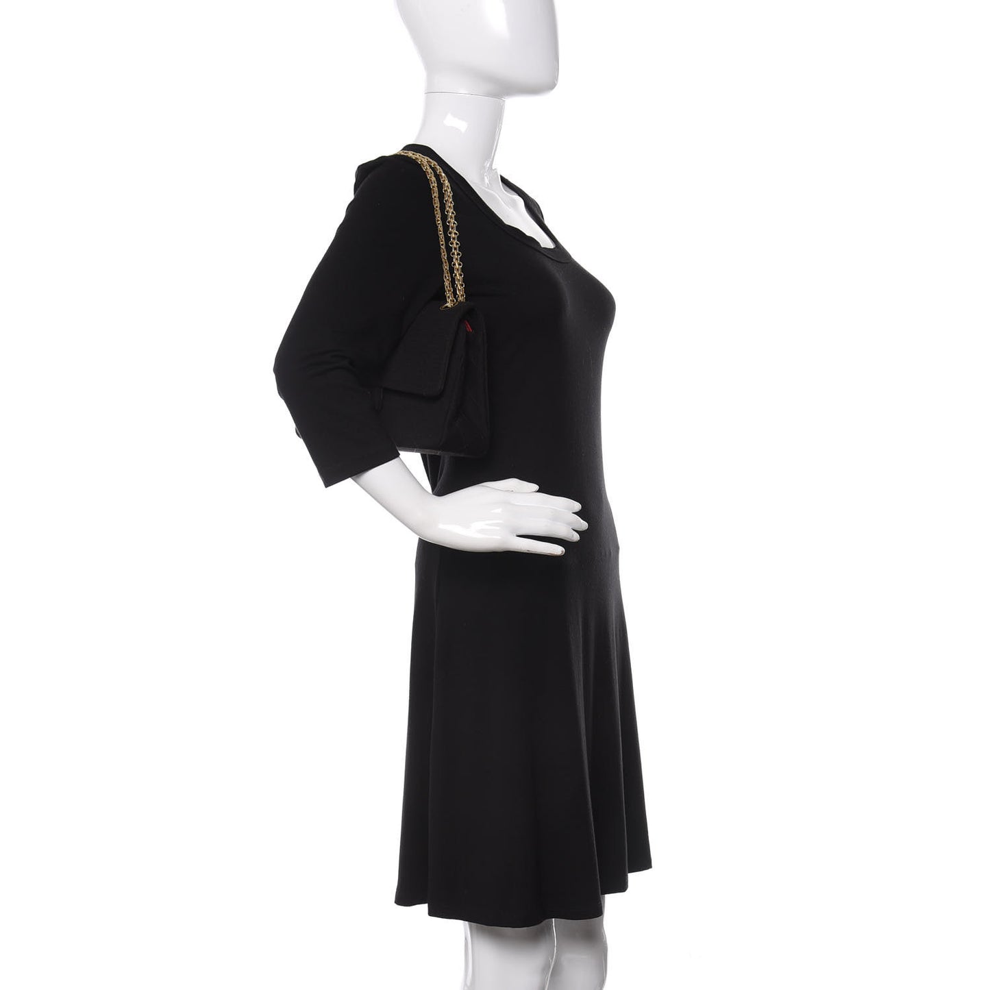 Jersey Quilted Medium Double Flap Black