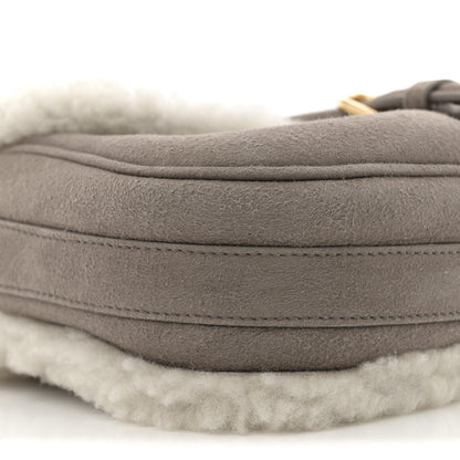 Christian Dior Suede Shearling Medium Bobby Flap Grey 9 of 11
