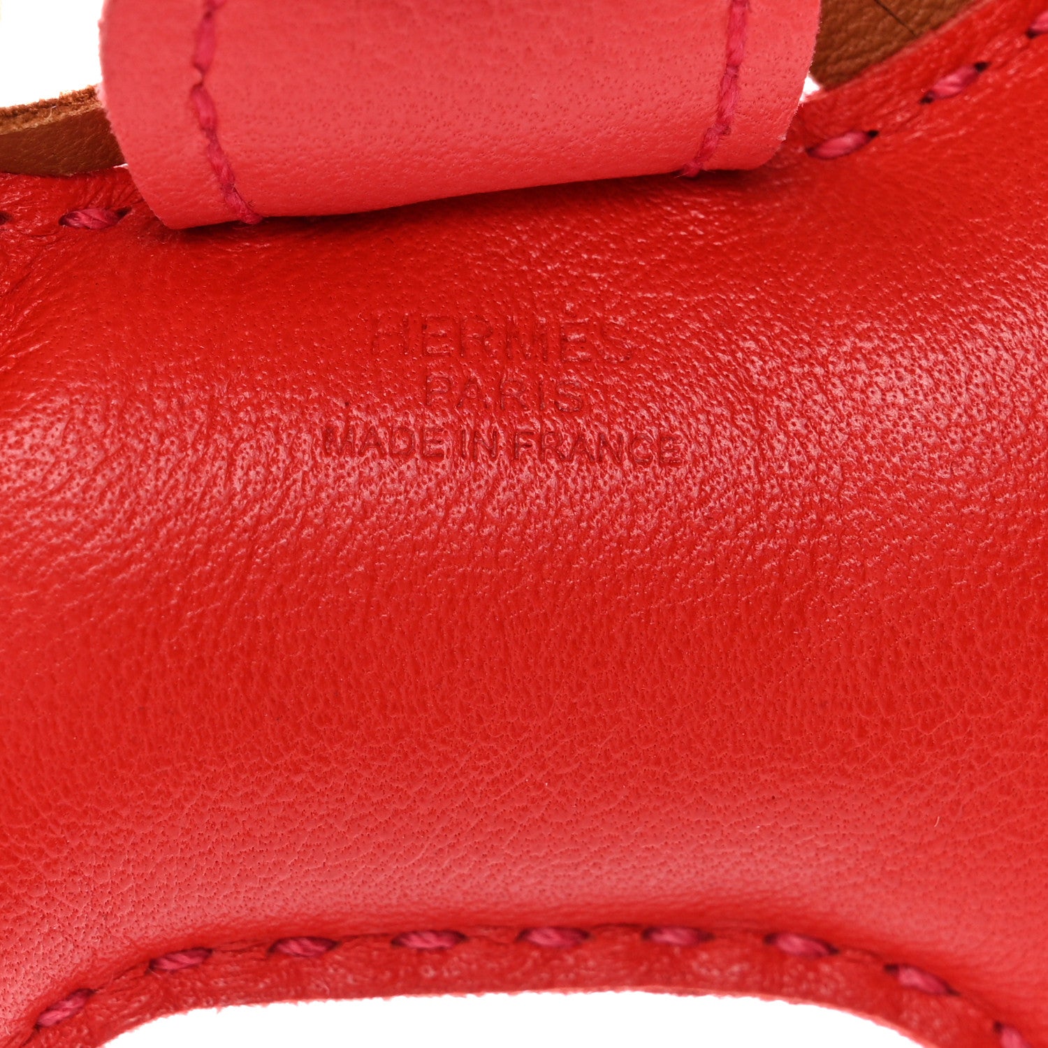 Hermes Milo Lambskin Grigri Rodeo Horse Bag Charm PM Rouge Indien Gold Bougainvillea 3 of 4