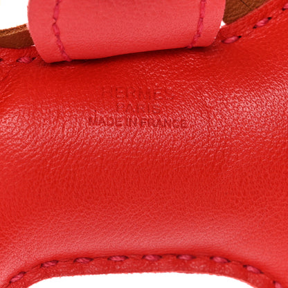 Hermes Milo Lambskin Grigri Rodeo Horse Bag Charm PM Rouge Indien Gold Bougainvillea 3 of 4