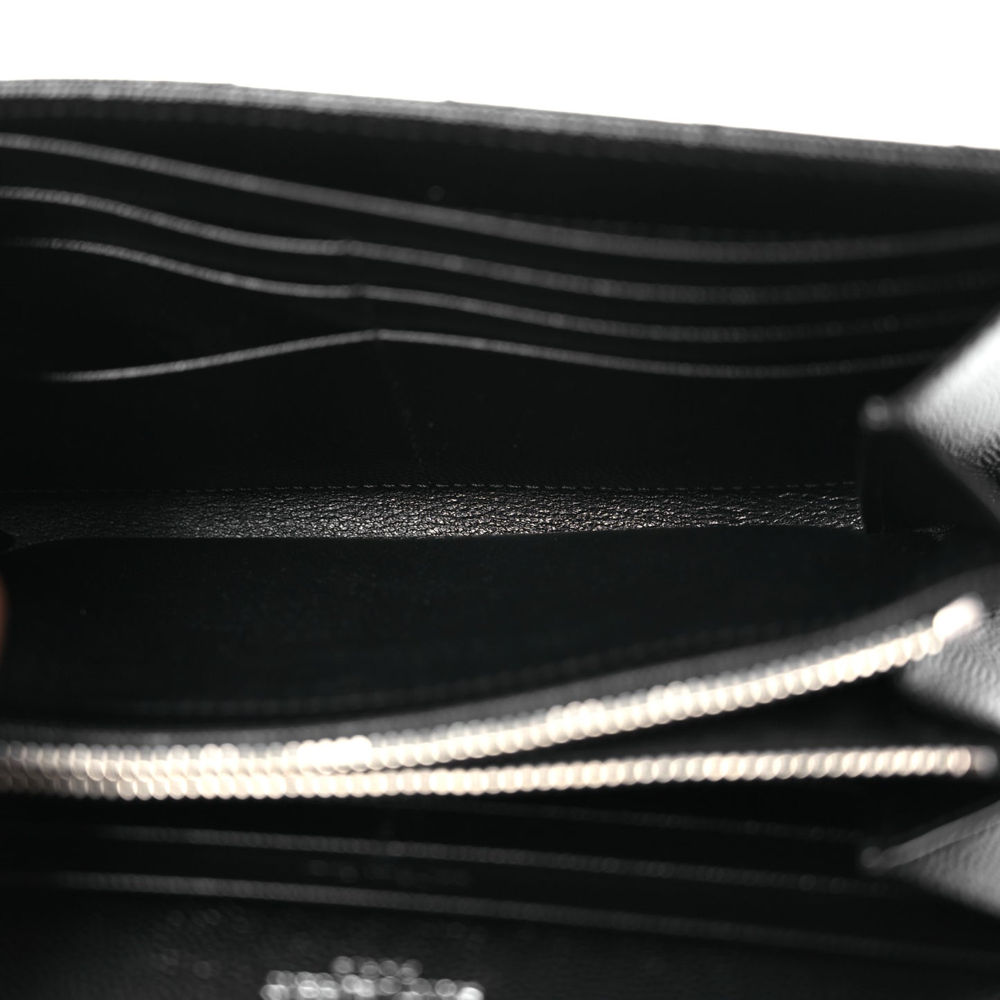Grain De Poudre Matelasse Chevron Monogram Flap Wallet Black