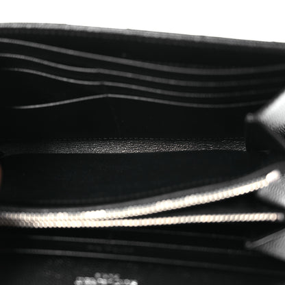 Saint Laurent Grain De Poudre Matelasse Chevron Monogram Flap Wallet Black 5 of 8