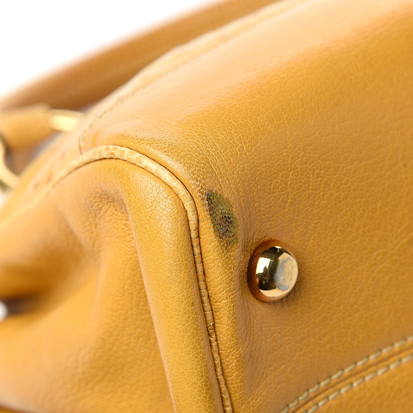 Ostrich Guinevere Satchel Yellow