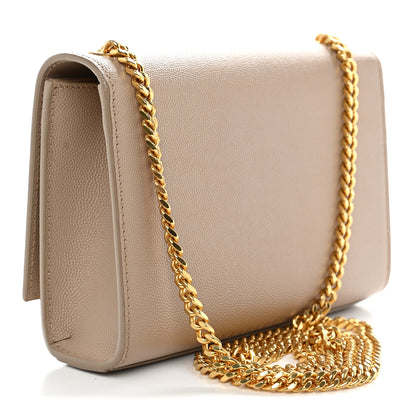 Saint Laurent Grain De Poudre Small Monogram Kate Satchel Dark Beige 3 of 13