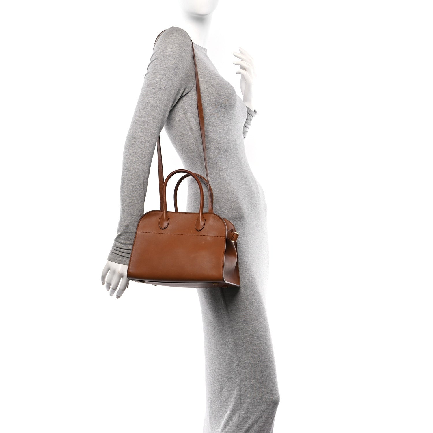 The Row Polished Saddle Calfskin Soft Margaux 10 Bag Cuir 2 of 13