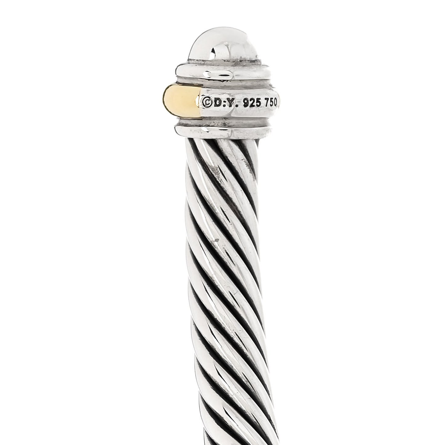 Sterling Silver 18K Yellow Gold 4mm Cable Classics Bracelet