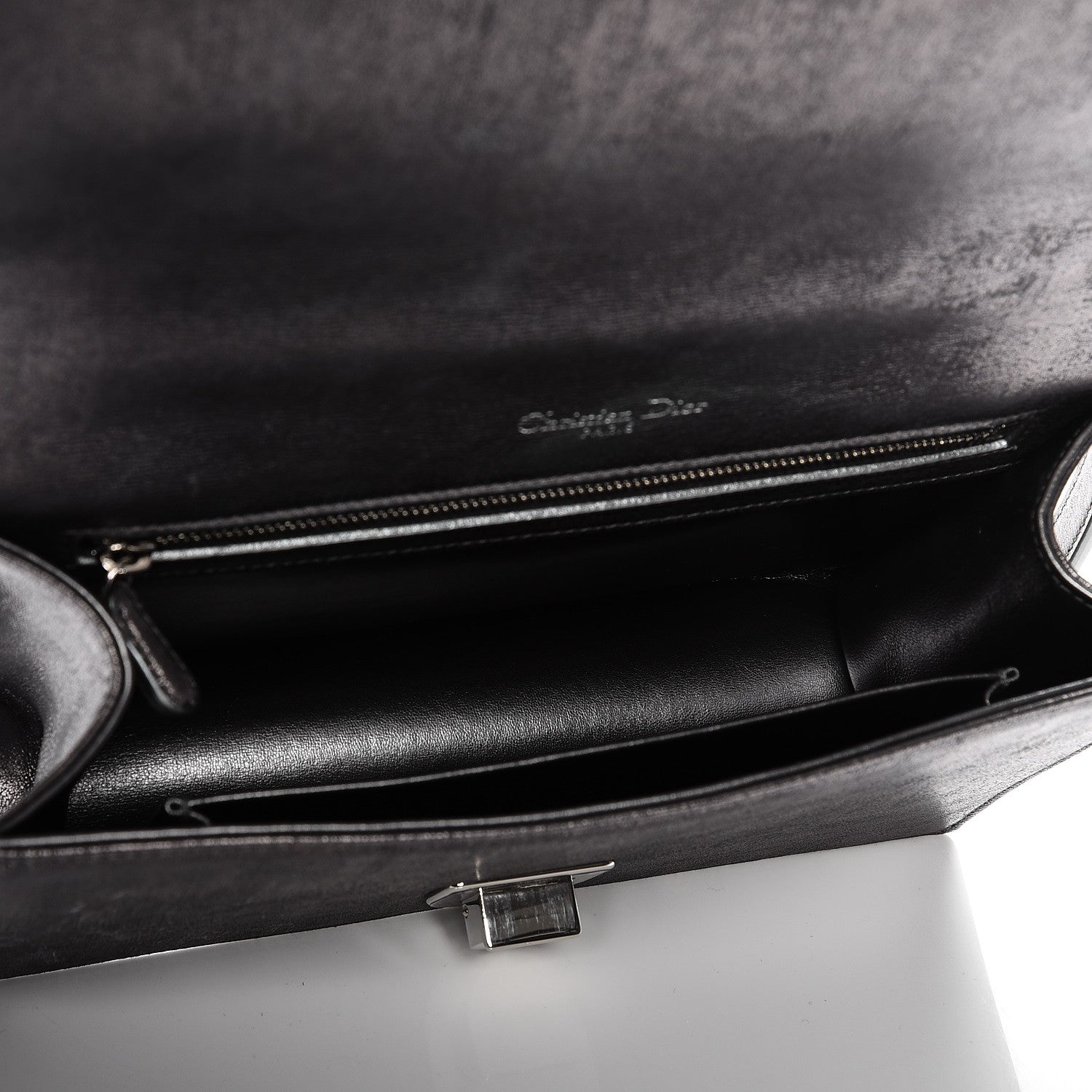 Christian Dior Metallic Brushed Calfskin Medium Diorama Flap Bag Titanium 5 of 10