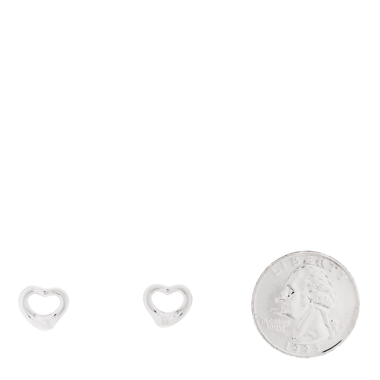 Tiffany Sterling Silver 11mm Elsa Peretti Open Heart Earrings 2 of 4