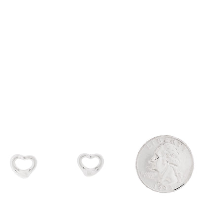 Tiffany Sterling Silver 11mm Elsa Peretti Open Heart Earrings 2 of 4