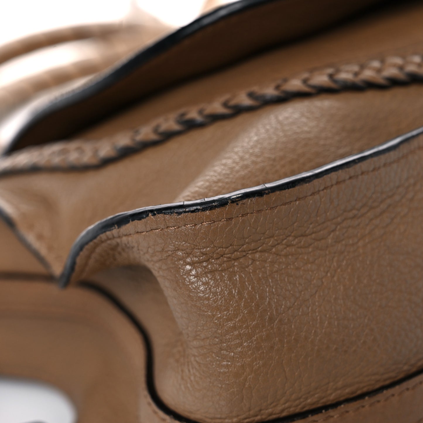 Calfskin Braided Medium Marcie Satchel Nut