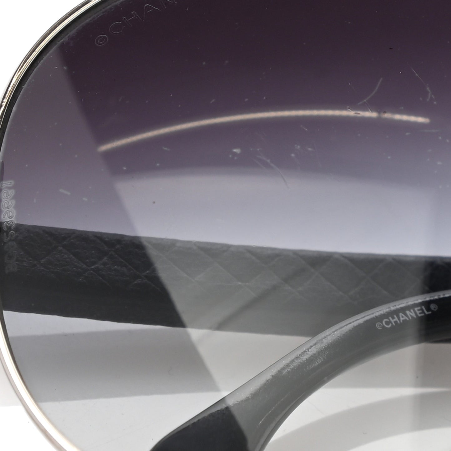 Lambskin Quilted CC Aviator Sunglasses 4195-Q Black