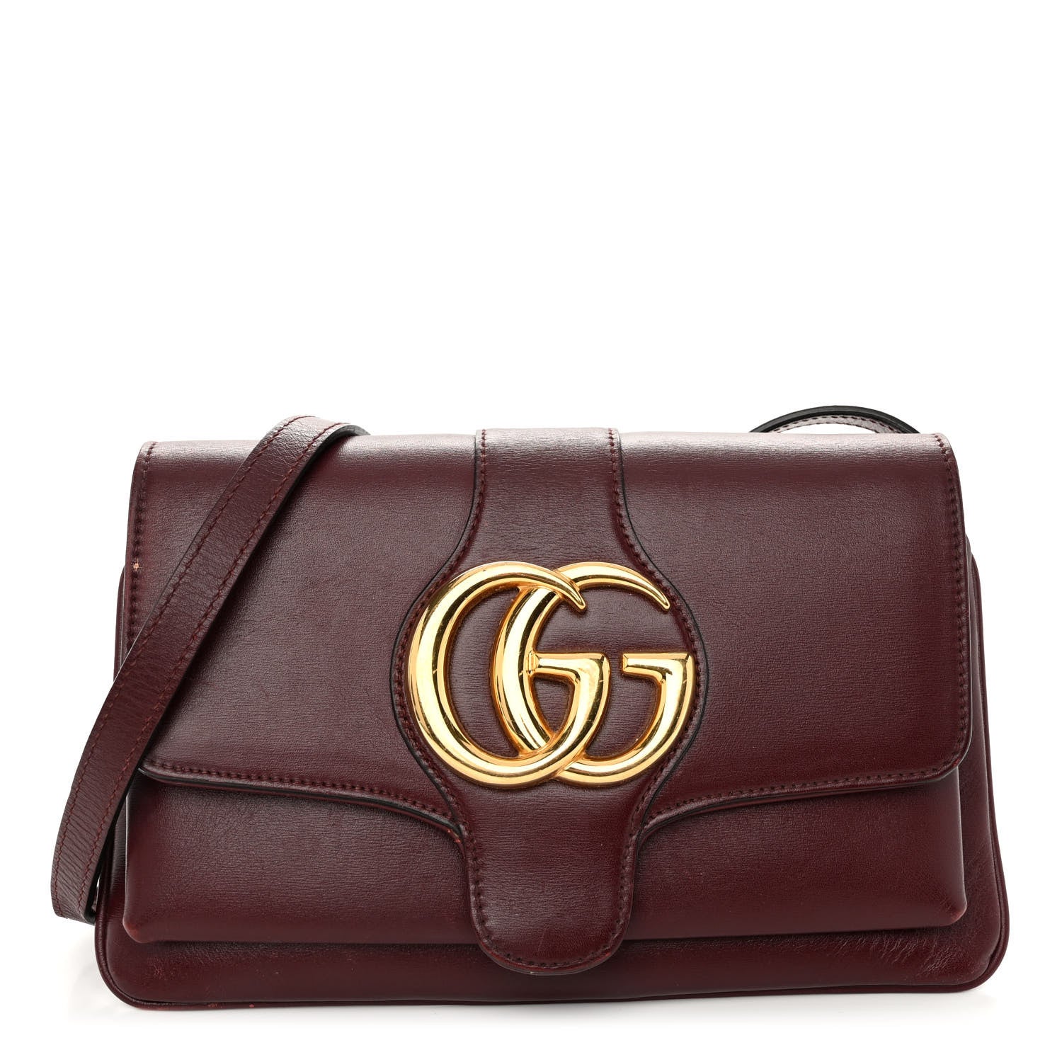 Gucci Vitello Palmellato Lux Small Arli Flap Shoulder Bag Vintage Bordeaux 1 of 16