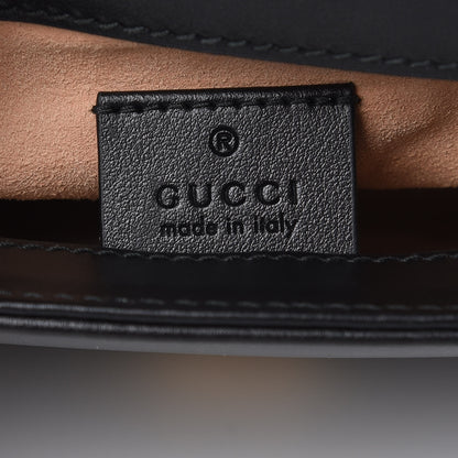 Gucci Calfskin Matelasse Mini GG Marmont Top Handle Shoulder Bag Black 6 of 9