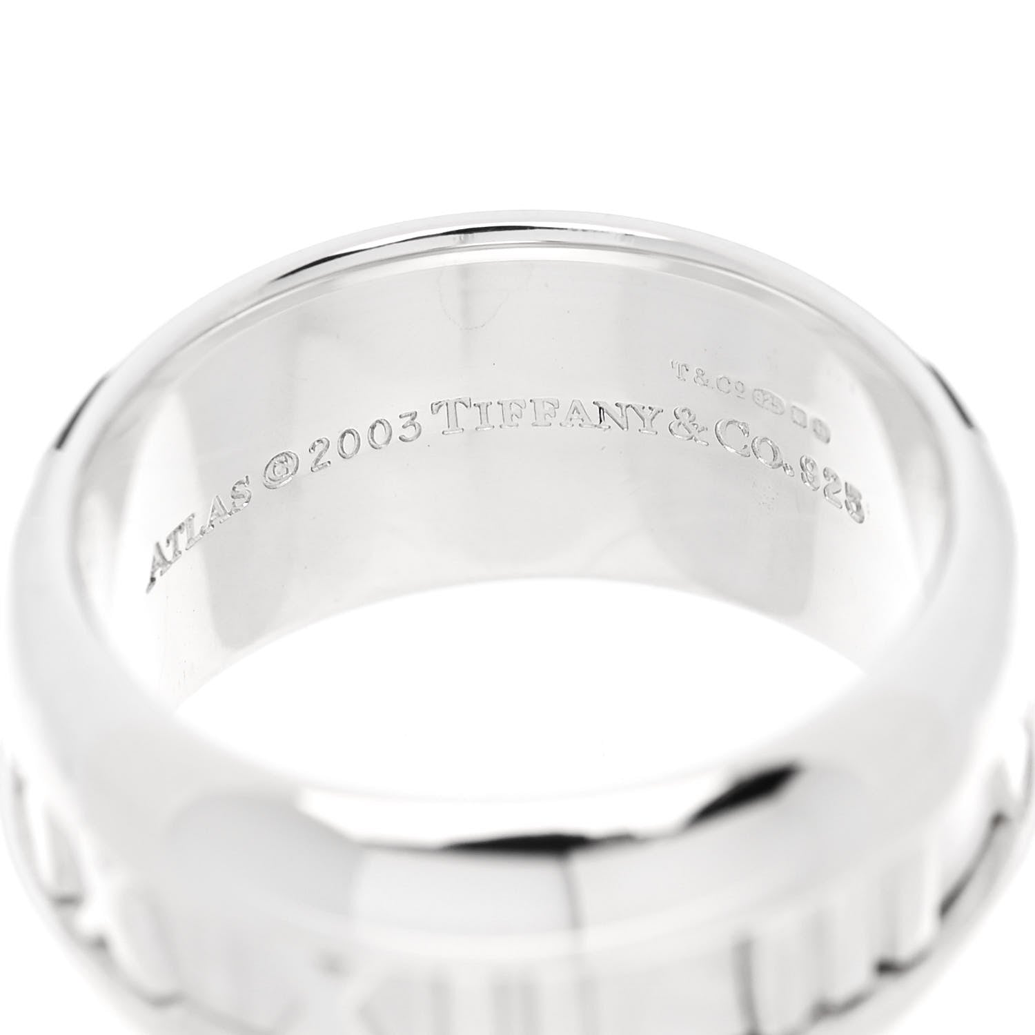 Tiffany Sterling Silver Atlas Band Ring 49 5 4 of 4