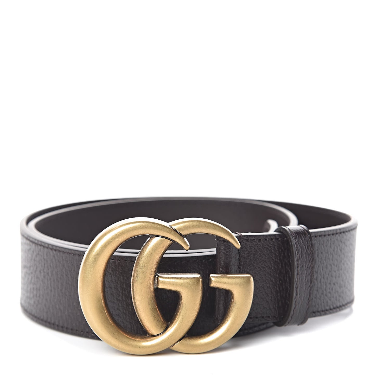 Textured Dollar Calfskin Double G 40mm Belt 85 34 Dark Cocoa