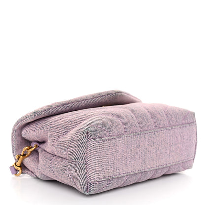 Saint Laurent Denim Y Quilted Monogram Toy Loulou Crossbody Bag Bleached Lilac 4 of 10