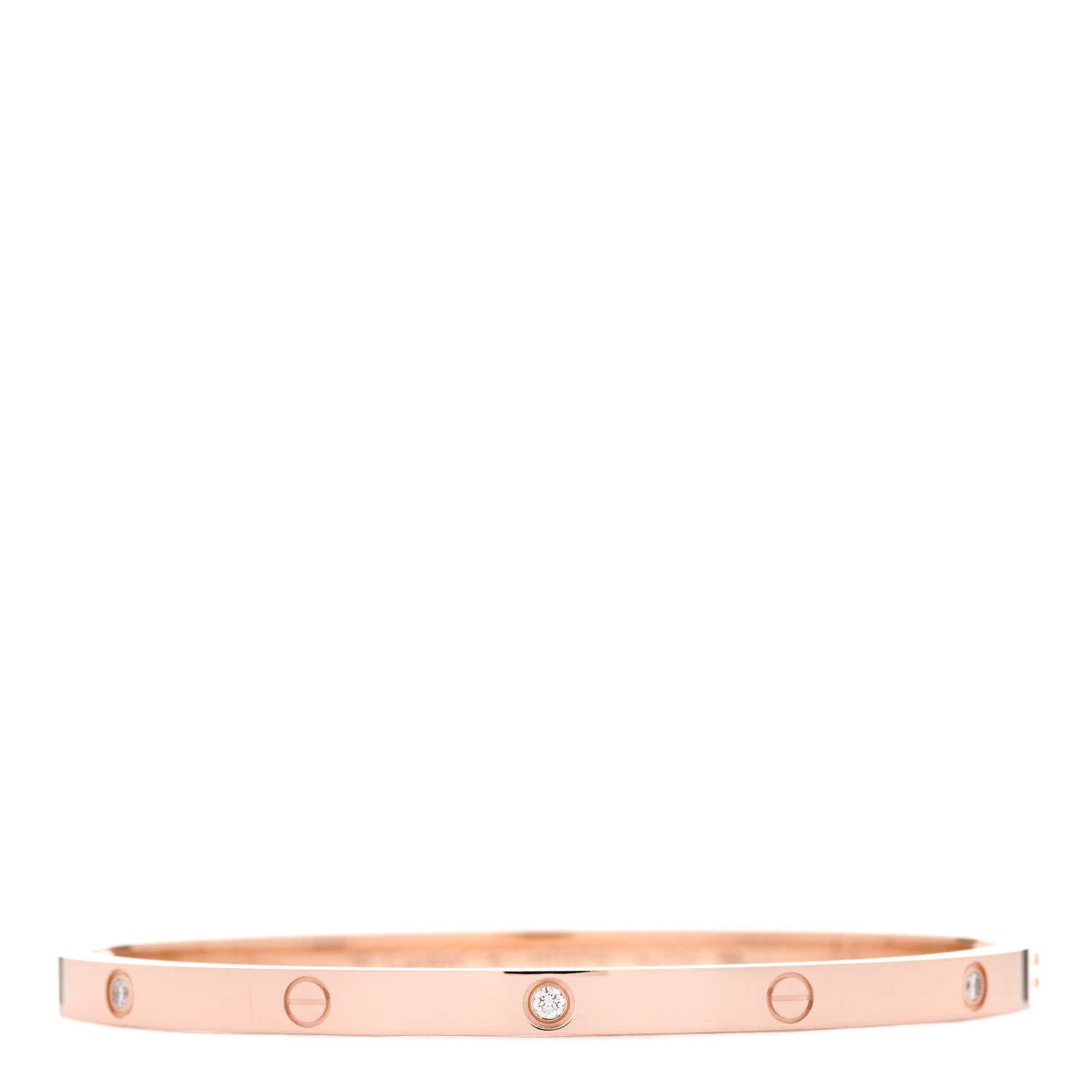 Cartier 18K Pink Gold 6 Diamond Small LOVE Bracelet 16 1 of 5
